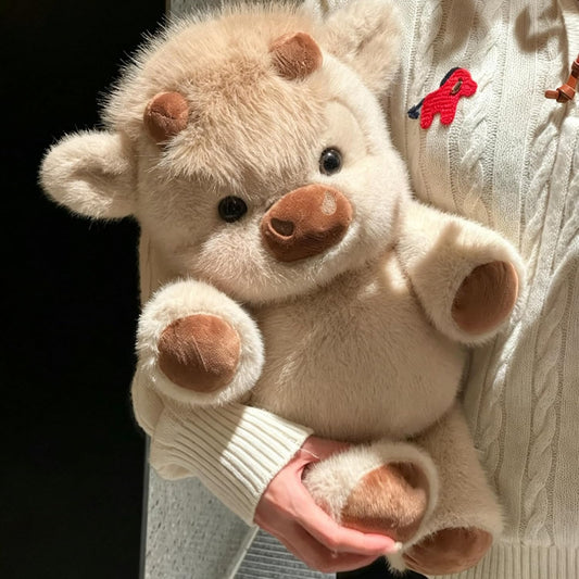 Running Plushies Highland Cow, 17.8"Adorable Stuffed Animals Gifts, Khaki