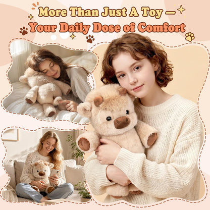 Running Plushies Highland Cow, 17.8"Adorable Stuffed Animals Gifts, Khaki